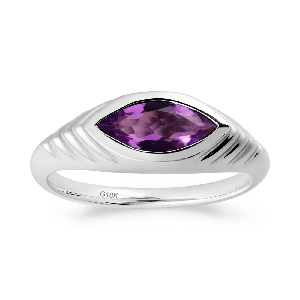 Evil Eye Inspired Amethyst Ring - LUO Jewelry #metal_18k white gold