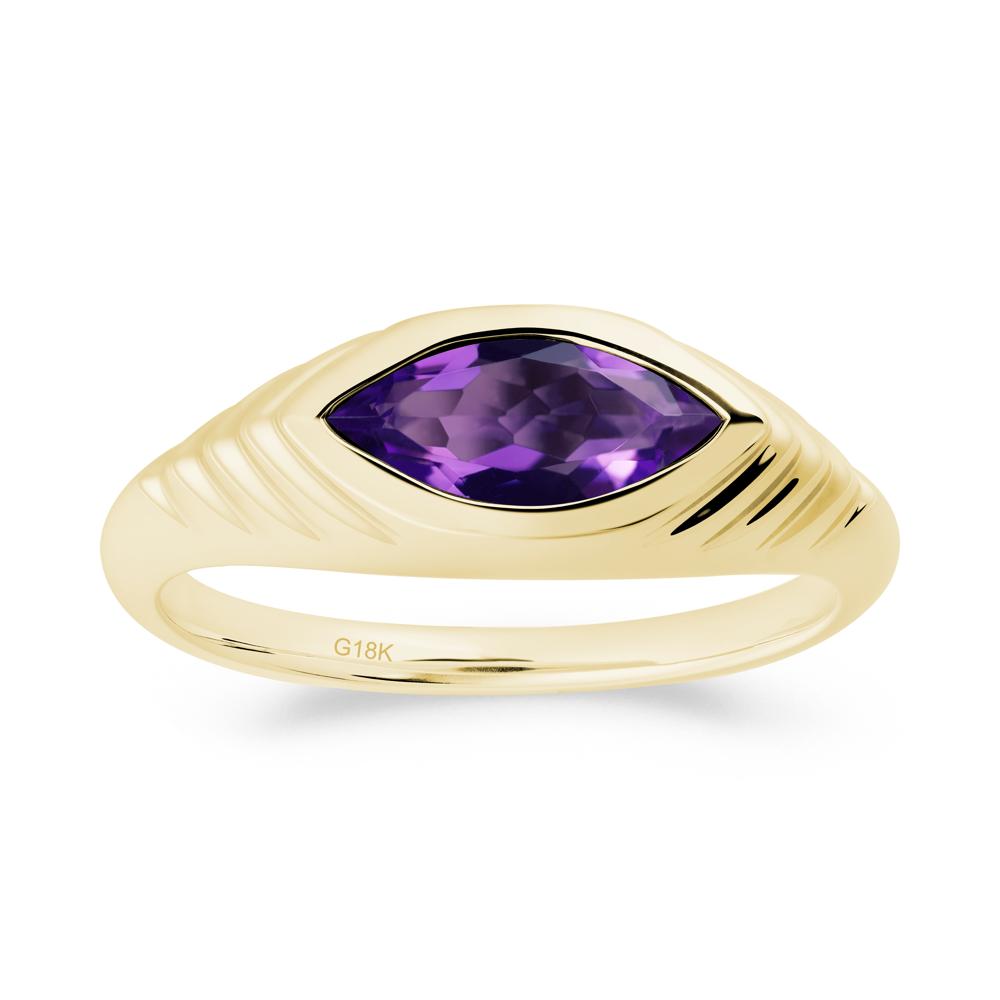 Evil Eye Inspired Amethyst Ring - LUO Jewelry #metal_18k yellow gold