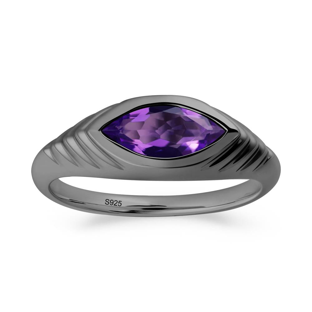 Evil Eye Inspired Amethyst Ring - LUO Jewelry #metal_black finish sterling silver