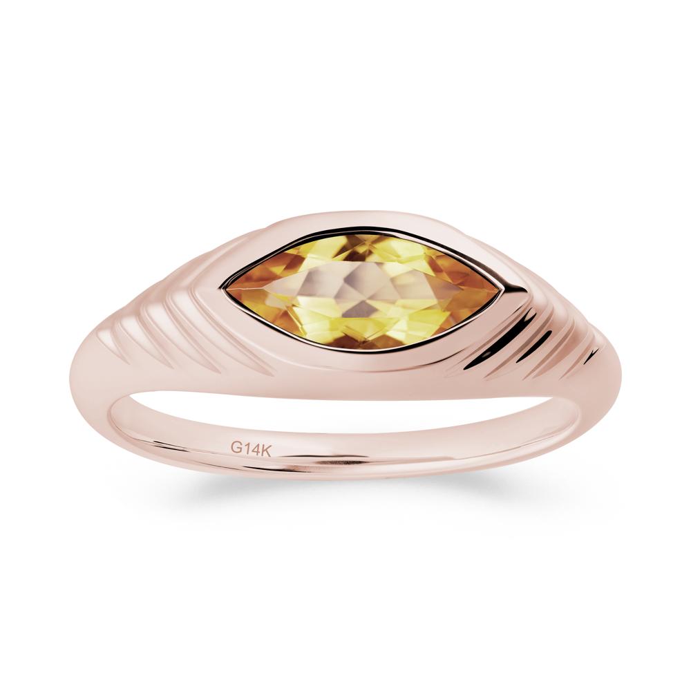 Evil Eye Inspired Citrine Ring - LUO Jewelry #metal_14k rose gold