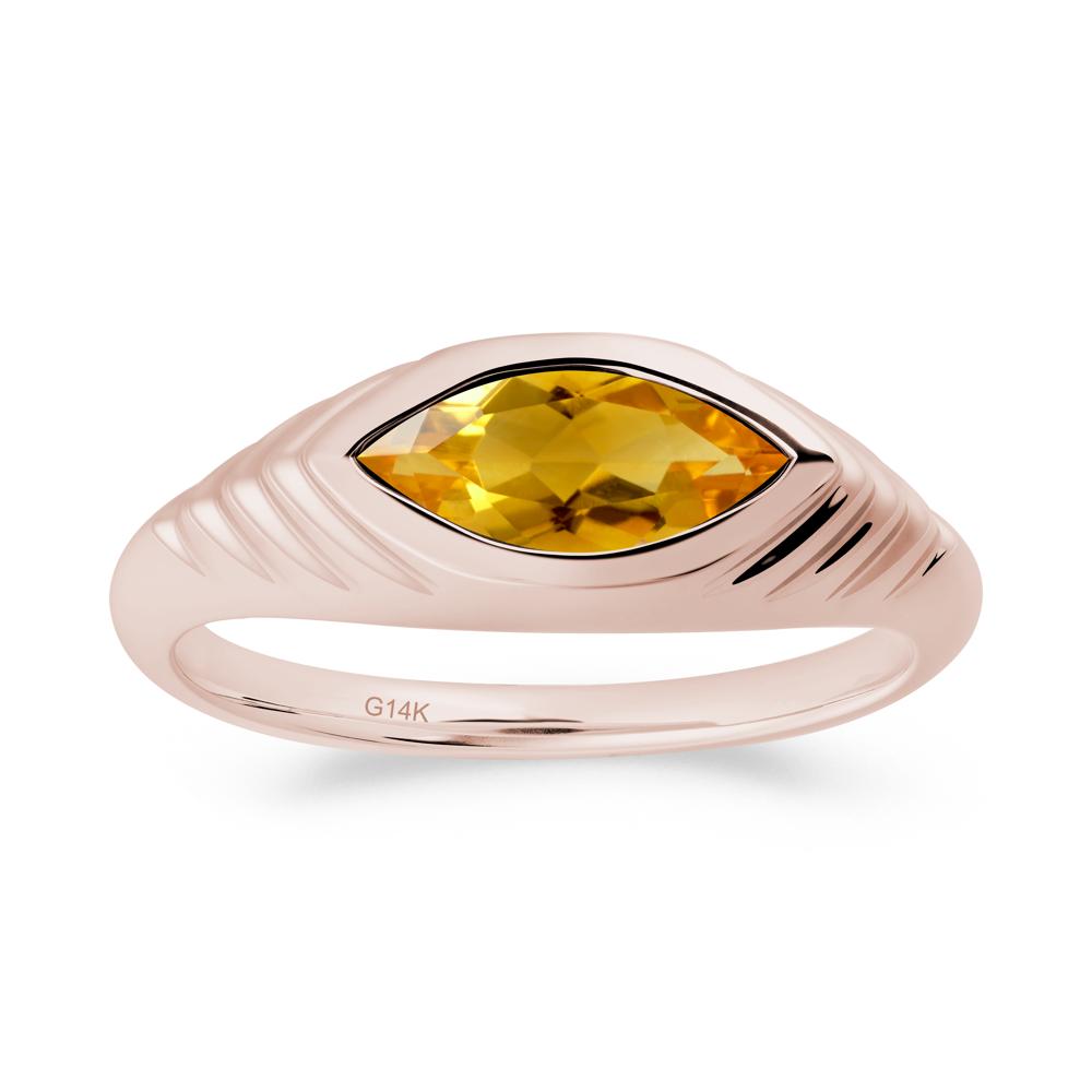 Evil Eye Inspired Citrine Ring - LUO Jewelry #metal_14k rose gold