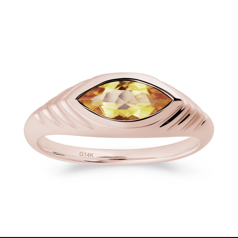 Evil Eye Inspired Citrine Ring - LUO Jewelry #metal_14k rose gold