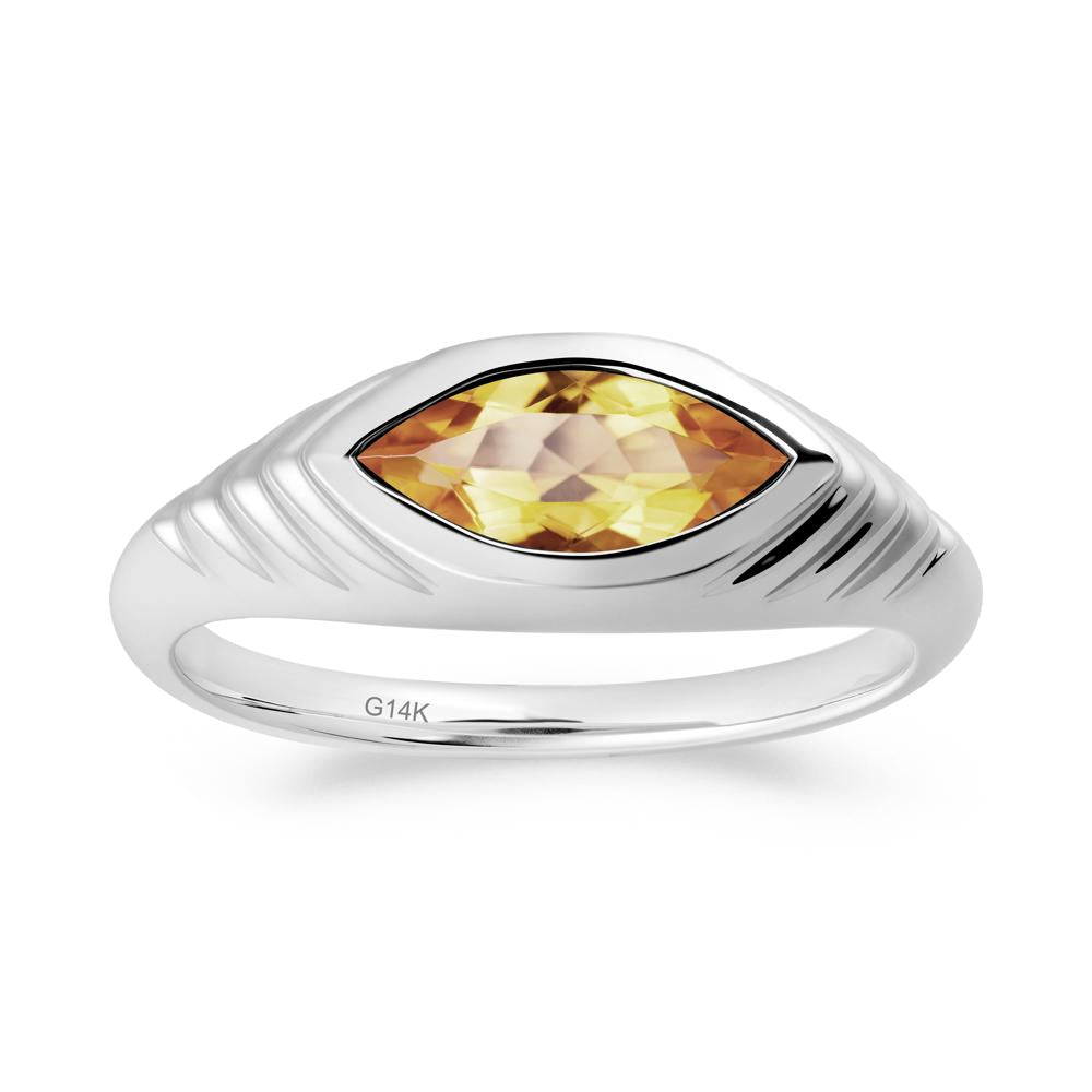 Evil Eye Inspired Citrine Ring - LUO Jewelry #metal_14k white gold