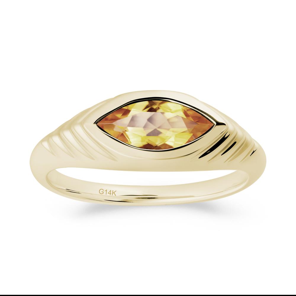 Evil Eye Inspired Citrine Ring - LUO Jewelry #metal_14k yellow gold