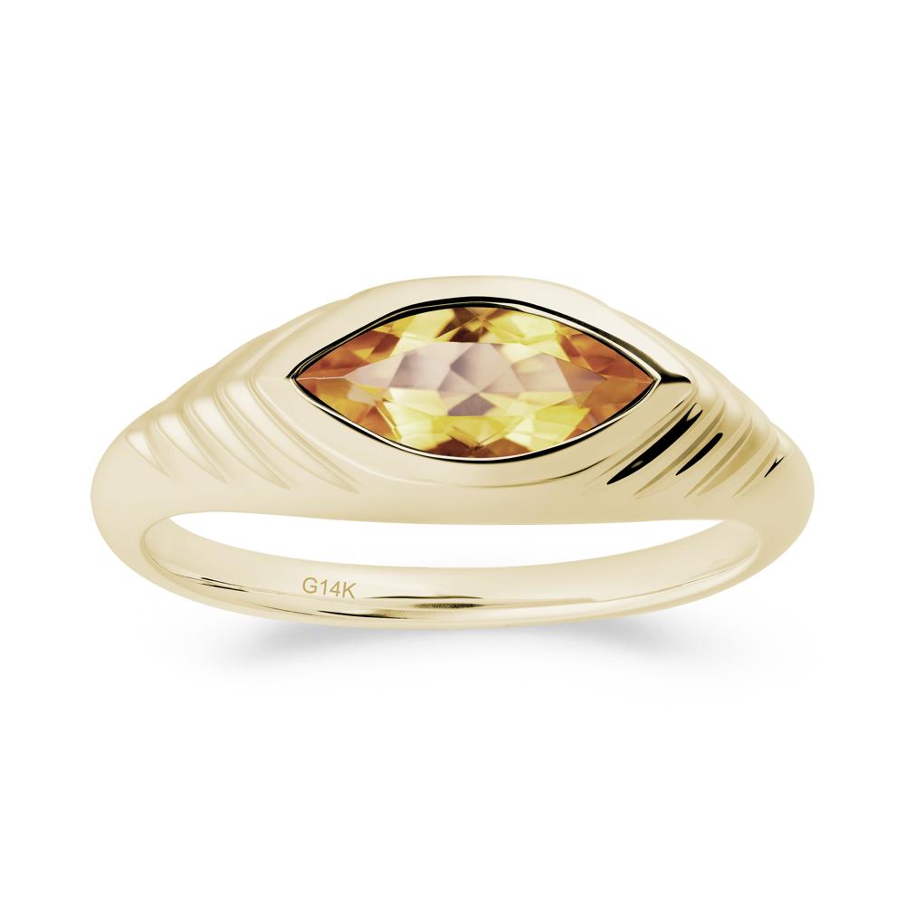 Evil Eye Inspired Citrine Ring - LUO Jewelry #metal_14k yellow gold