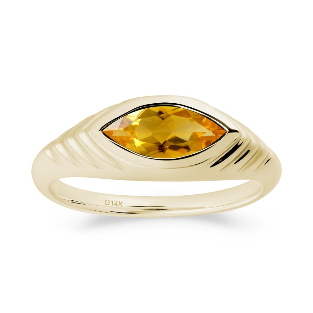 Evil Eye Inspired Citrine Ring - LUO Jewelry #metal_14k yellow gold