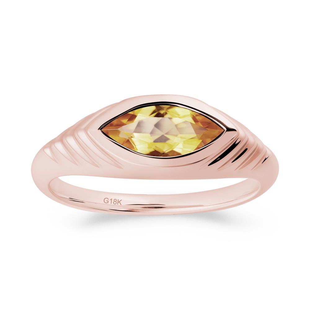 Evil Eye Inspired Citrine Ring - LUO Jewelry #metal_18k rose gold