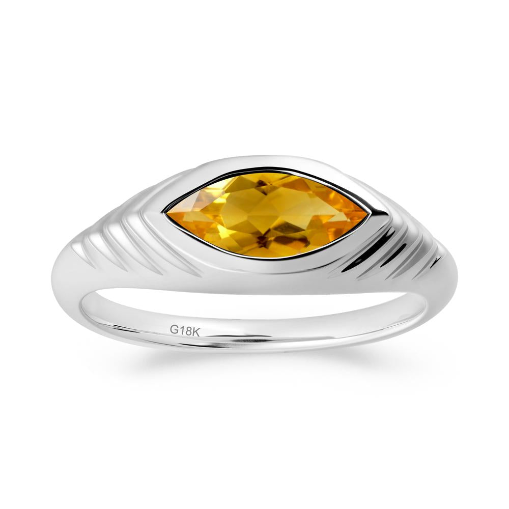 Evil Eye Inspired Citrine Ring - LUO Jewelry #metal_18k white gold