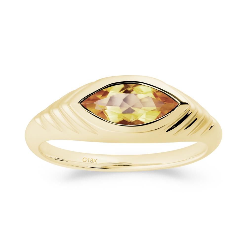 Evil Eye Inspired Citrine Ring - LUO Jewelry #metal_18k yellow gold