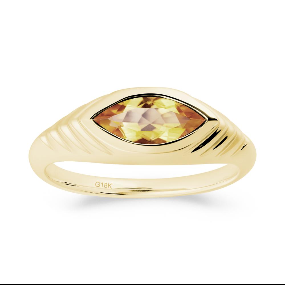 Evil Eye Inspired Citrine Ring - LUO Jewelry #metal_18k yellow gold