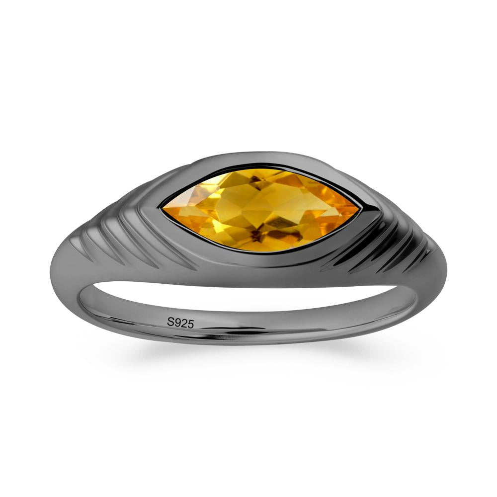Evil Eye Inspired Citrine Ring - LUO Jewelry #metal_black finish sterling silver