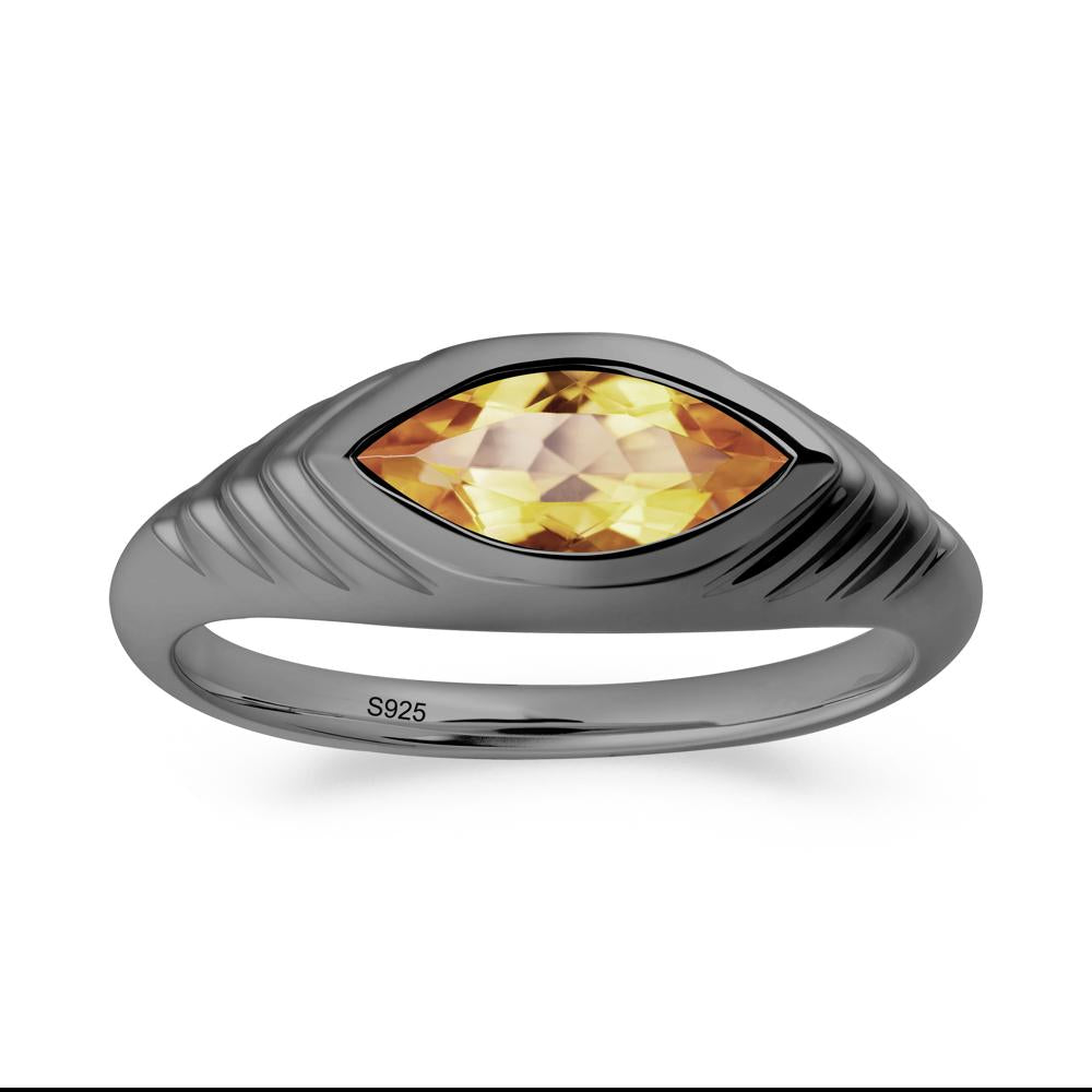 Evil Eye Inspired Citrine Ring - LUO Jewelry #metal_black finish sterling silver