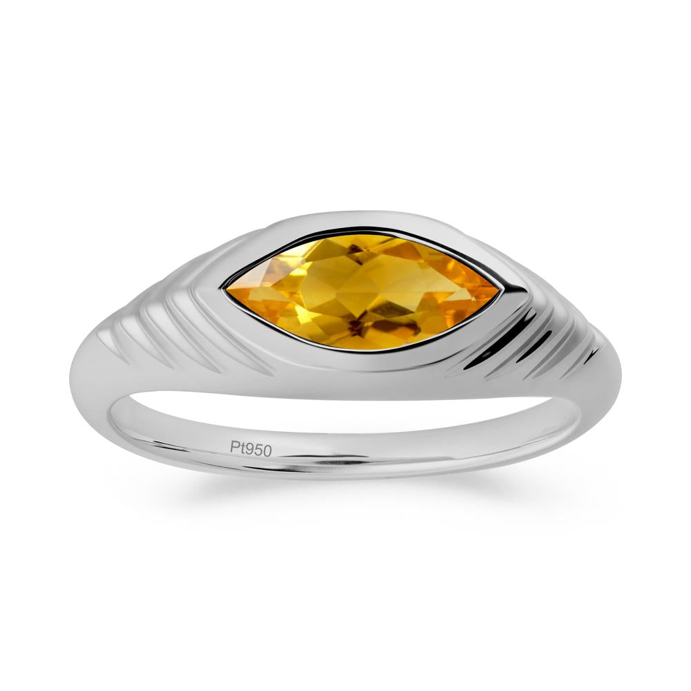 Evil Eye Inspired Citrine Ring - LUO Jewelry #metal_platinum