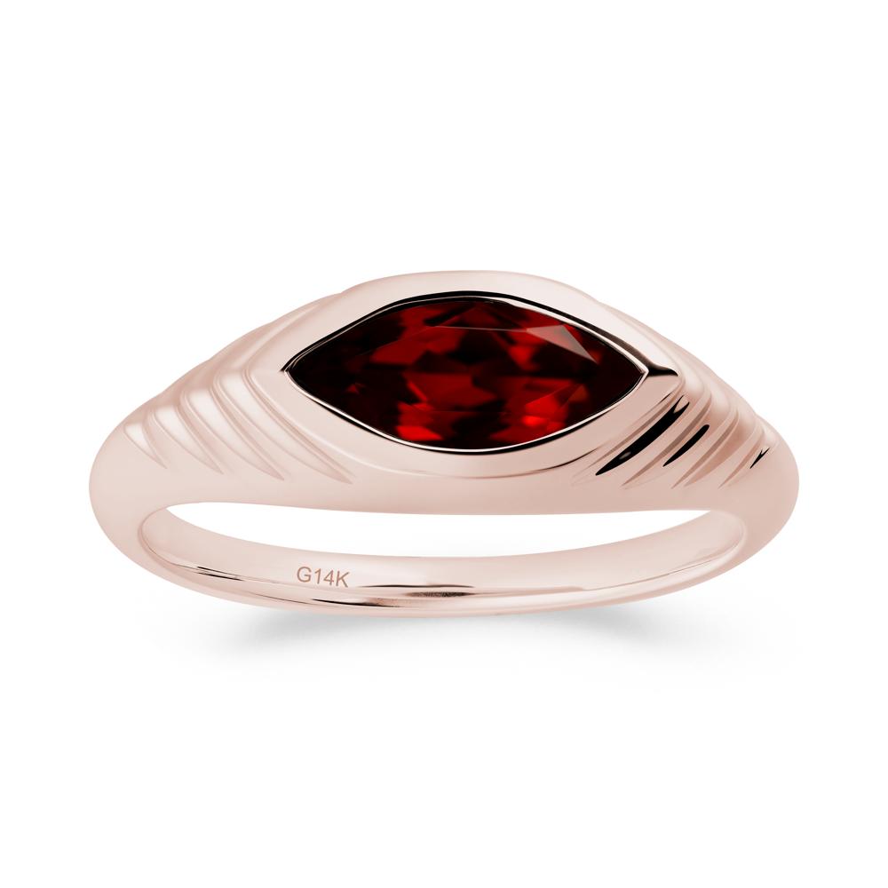 Marquise Garnet Statement Eye Ring - LUO Jewelry #metal_14k rose gold