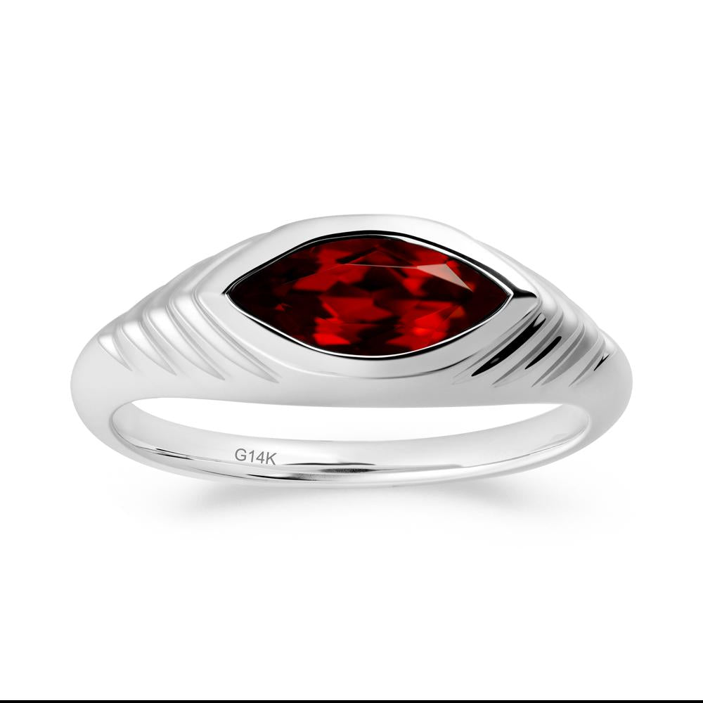 Marquise Garnet Statement Eye Ring - LUO Jewelry #metal_14k white gold