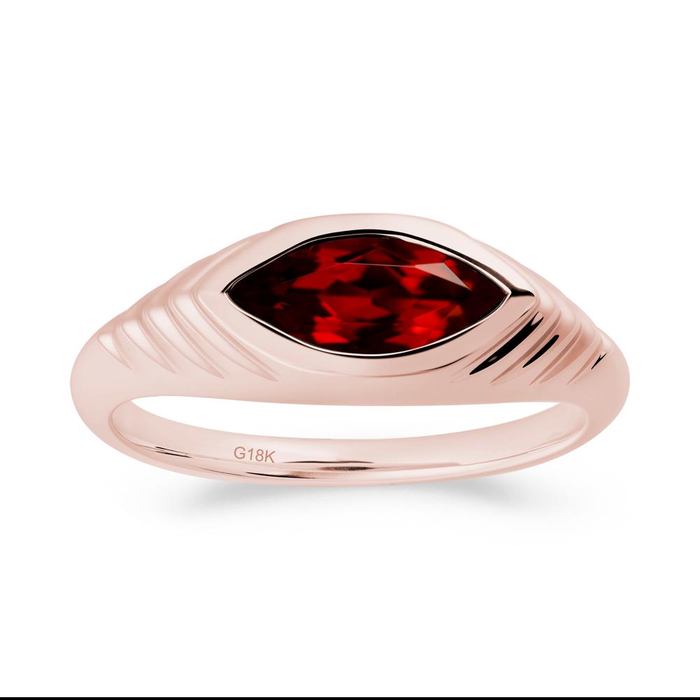 Marquise Garnet Statement Eye Ring - LUO Jewelry #metal_18k rose gold