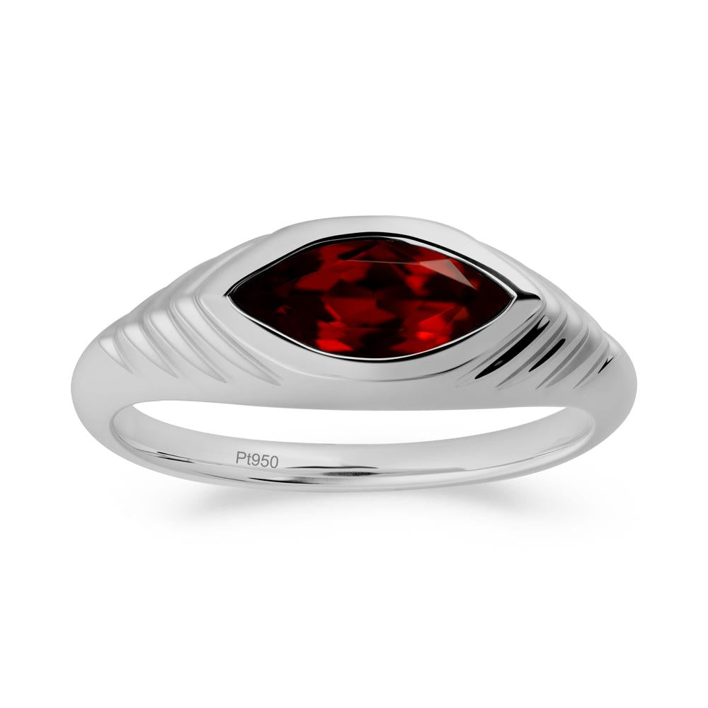 Marquise Garnet Statement Eye Ring - LUO Jewelry #metal_platinum