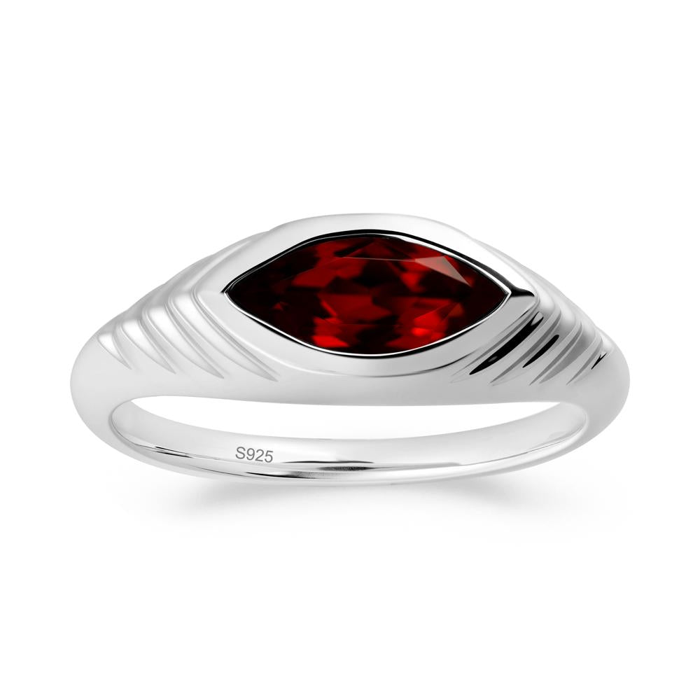 Marquise Garnet Statement Eye Ring - LUO Jewelry #metal_sterling silver