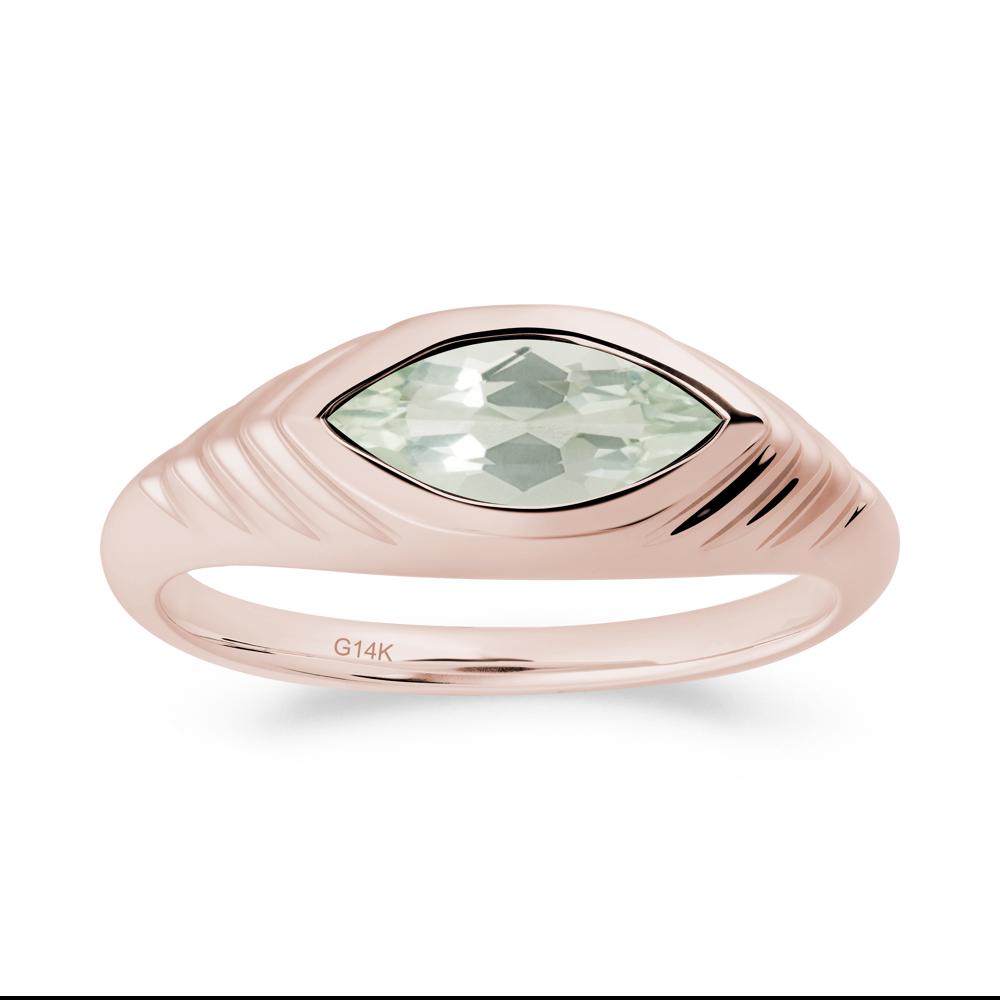 Marquise Green Amethyst Statement Eye Ring - LUO Jewelry #metal_14k rose gold