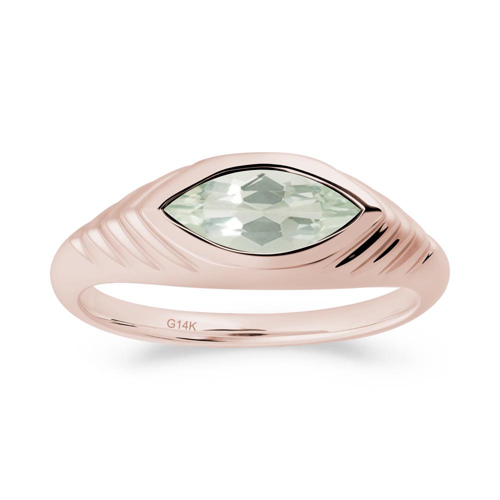 Marquise Green Amethyst Statement Eye Ring - LUO Jewelry #metal_14k rose gold