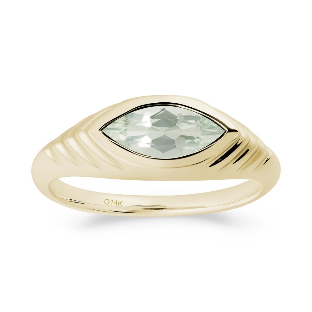 Marquise Green Amethyst Statement Eye Ring - LUO Jewelry #metal_14k yellow gold