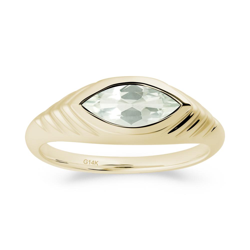 Marquise Green Amethyst Statement Eye Ring - LUO Jewelry #metal_14k yellow gold