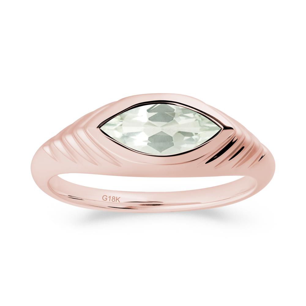 Marquise Green Amethyst Statement Eye Ring - LUO Jewelry #metal_18k rose gold