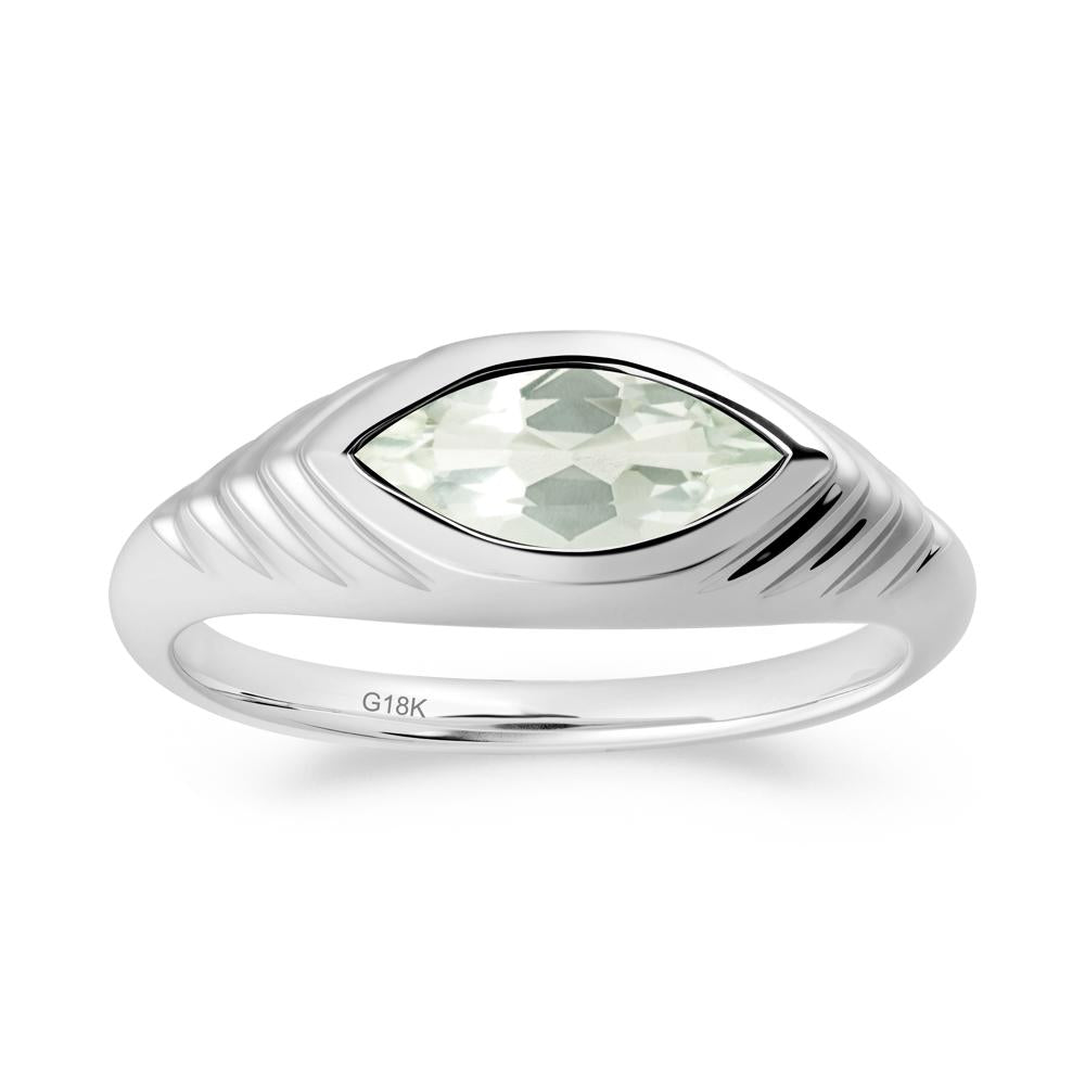 Marquise Green Amethyst Statement Eye Ring - LUO Jewelry #metal_18k white gold