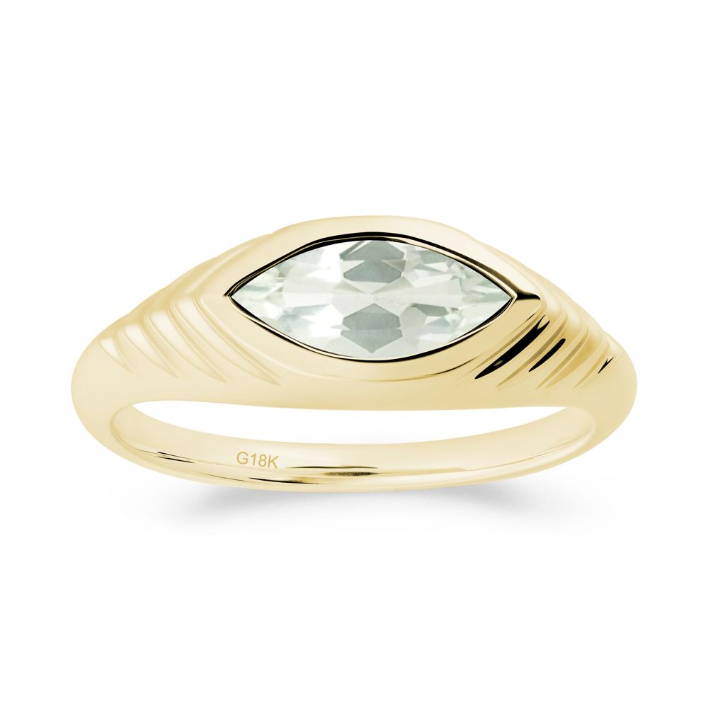 Marquise Green Amethyst Statement Eye Ring - LUO Jewelry #metal_18k yellow gold