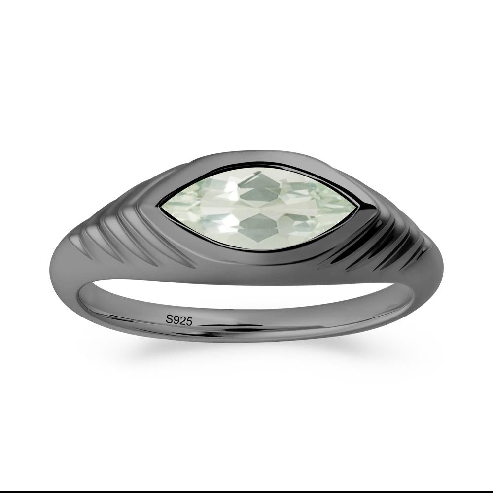 Marquise Green Amethyst Statement Eye Ring - LUO Jewelry #metal_black finish sterling silver