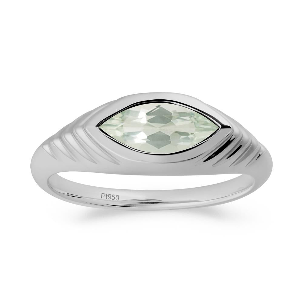 Marquise Green Amethyst Statement Eye Ring - LUO Jewelry #metal_platinum