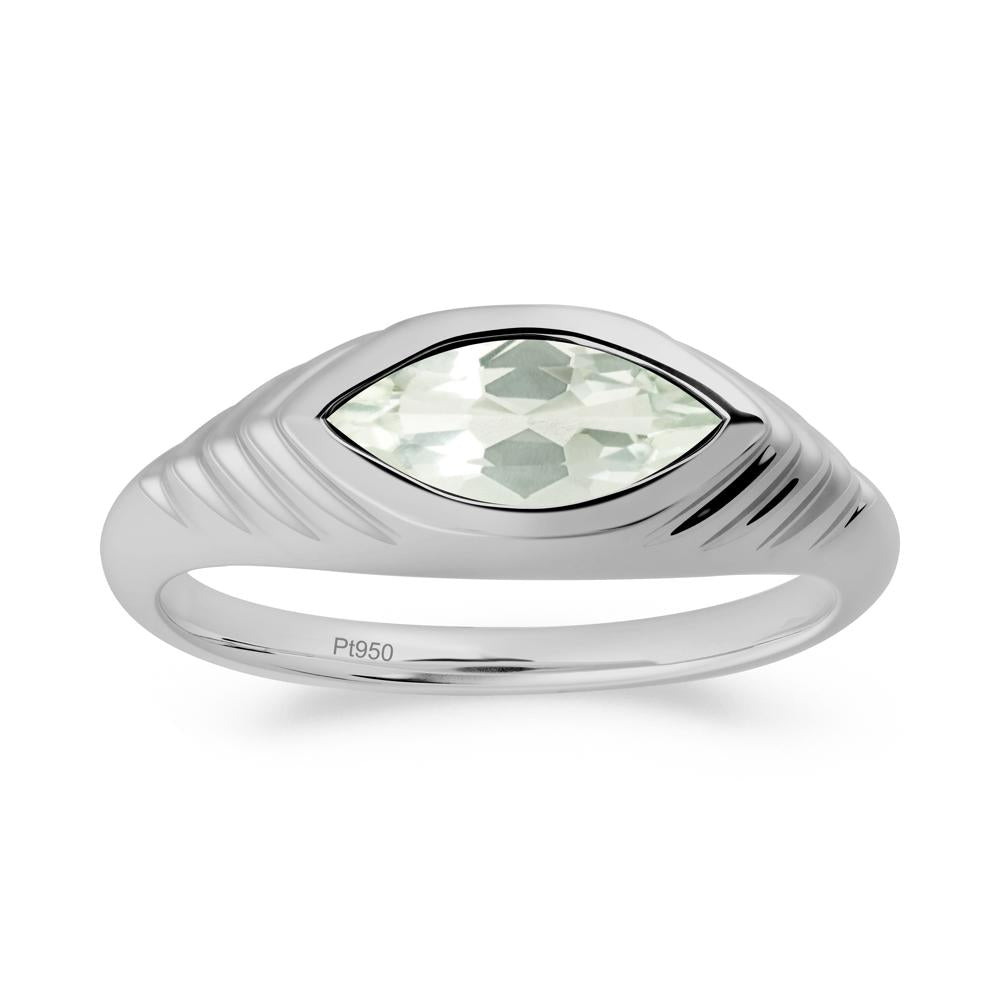 Marquise Green Amethyst Statement Eye Ring - LUO Jewelry #metal_platinum