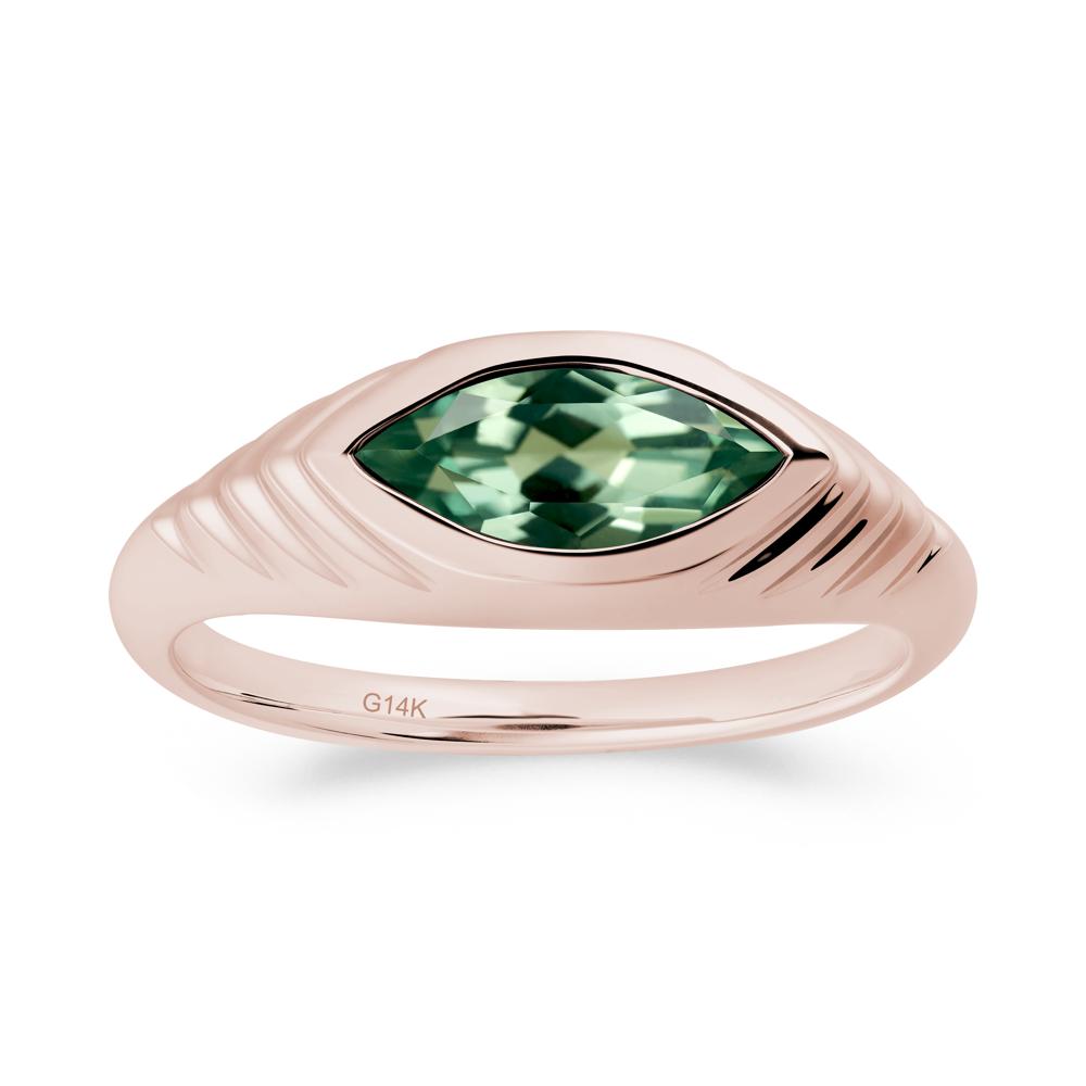 Marquise Green Sapphire Statement Eye Ring - LUO Jewelry #metal_14k rose gold