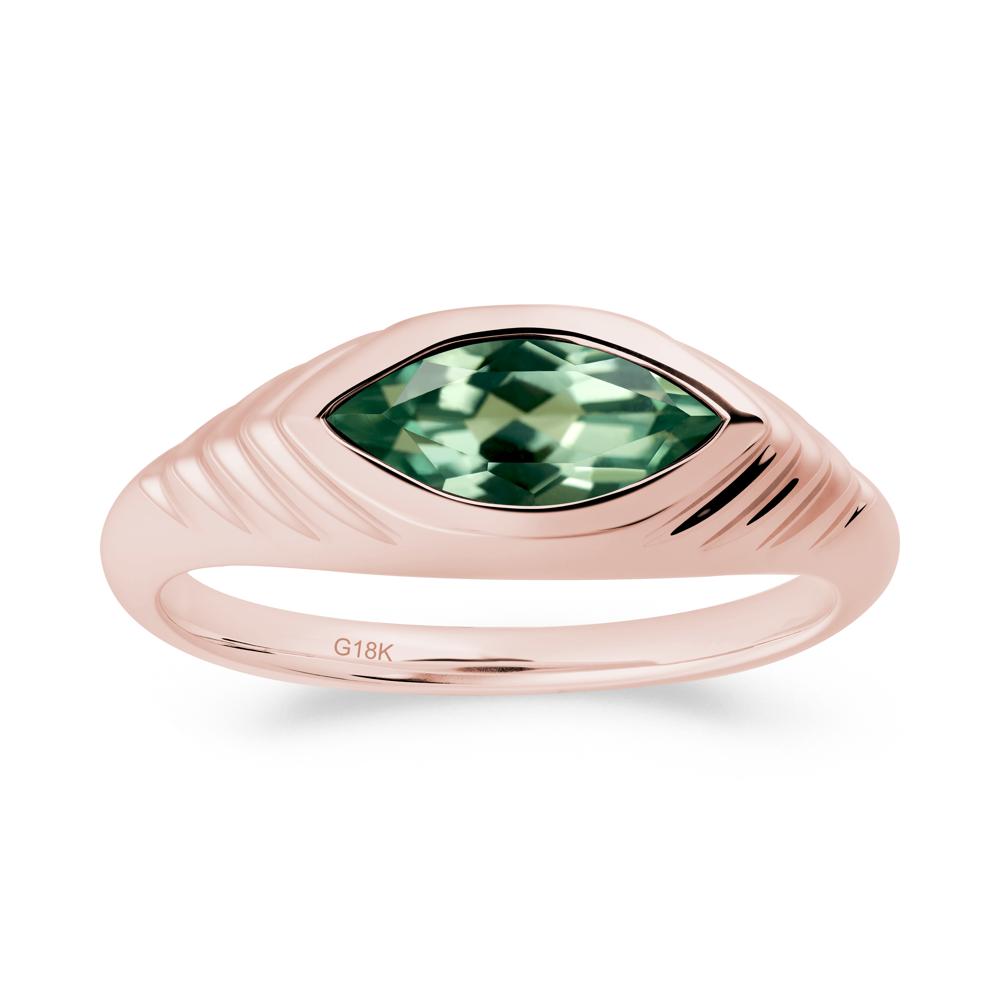 Marquise Green Sapphire Statement Eye Ring - LUO Jewelry #metal_18k rose gold