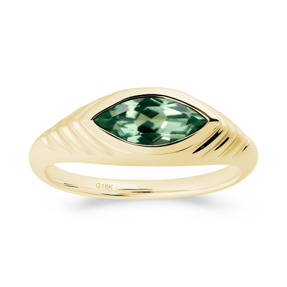 Marquise Green Sapphire Statement Eye Ring - LUO Jewelry #metal_18k yellow gold