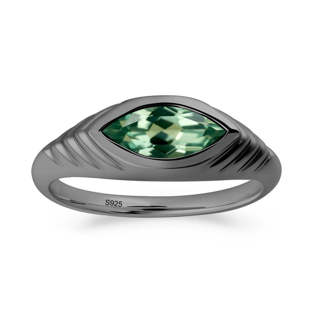 Marquise Green Sapphire Statement Eye Ring - LUO Jewelry #metal_black finish sterling silver