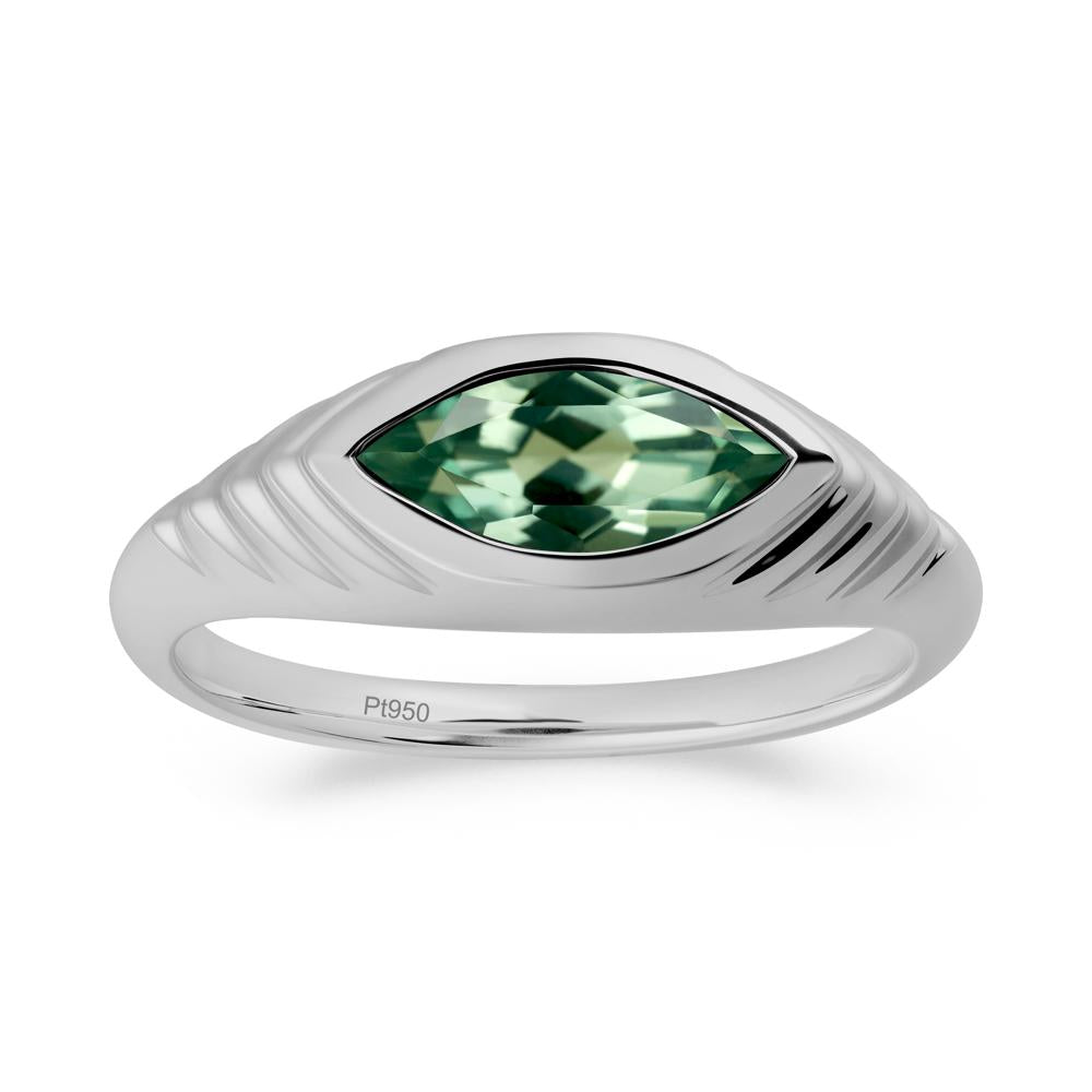 Marquise Green Sapphire Statement Eye Ring - LUO Jewelry #metal_platinum