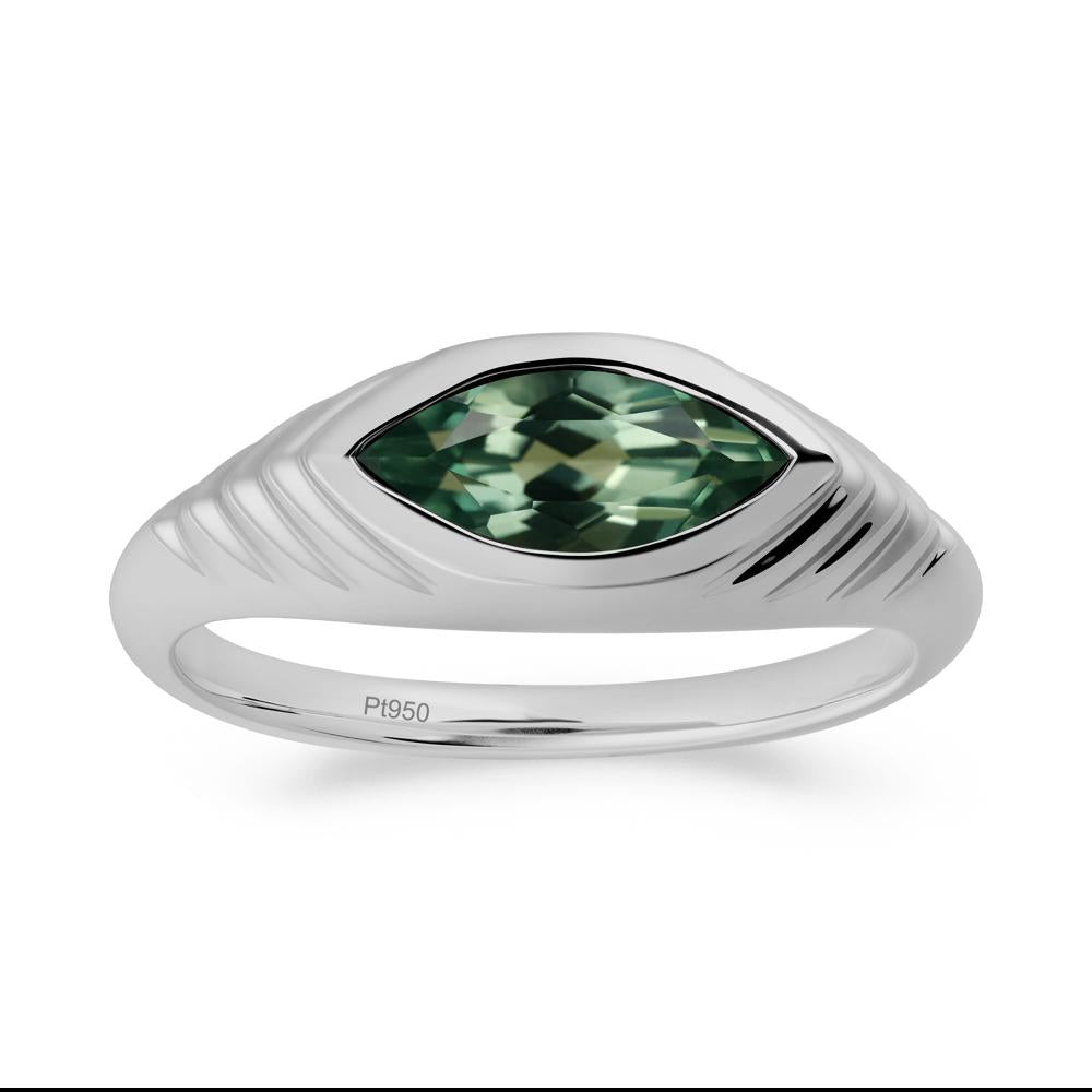 Marquise Green Sapphire Statement Eye Ring - LUO Jewelry #metal_platinum
