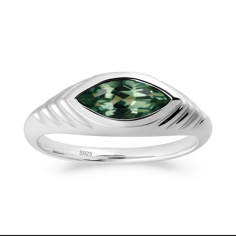Marquise Green Sapphire Statement Eye Ring - LUO Jewelry #metal_sterling silver