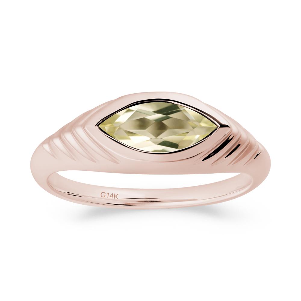 Evil Eye Inspired Lemon Quartz Ring - LUO Jewelry #metal_14k rose gold
