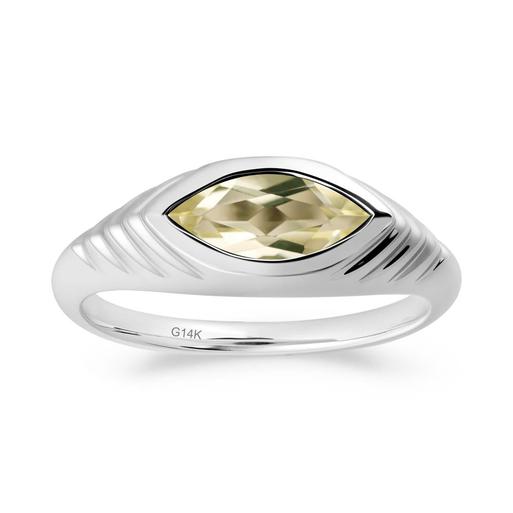 Evil Eye Inspired Lemon Quartz Ring - LUO Jewelry #metal_14k white gold