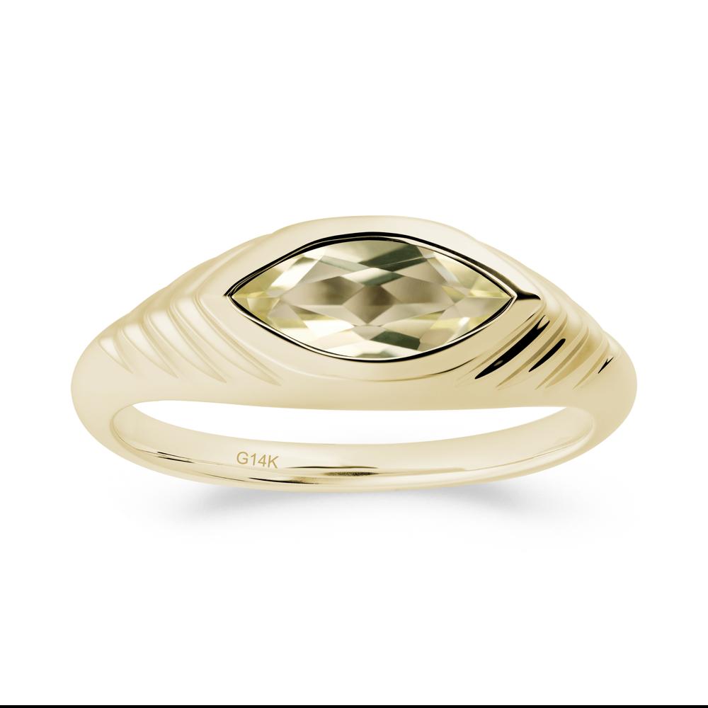Evil Eye Inspired Lemon Quartz Ring - LUO Jewelry #metal_14k yellow gold