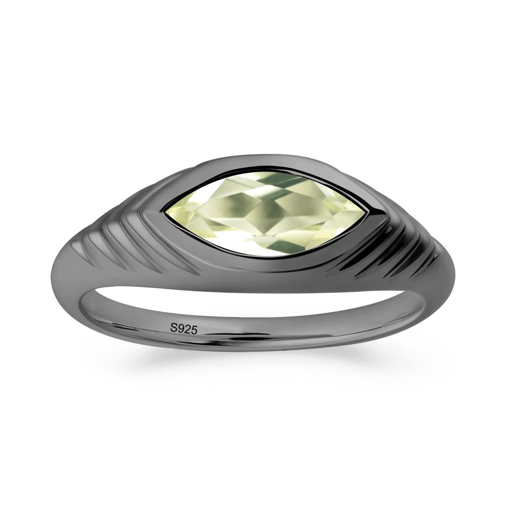 Evil Eye Inspired Lemon Quartz Ring - LUO Jewelry #metal_black finish sterling silver
