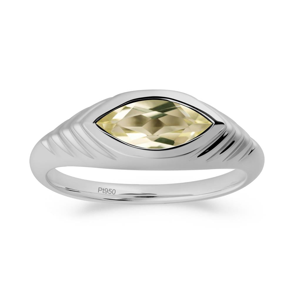 Evil Eye Inspired Lemon Quartz Ring - LUO Jewelry #metal_platinum