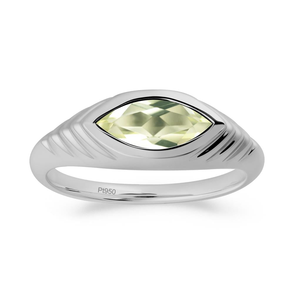 Evil Eye Inspired Lemon Quartz Ring - LUO Jewelry #metal_platinum