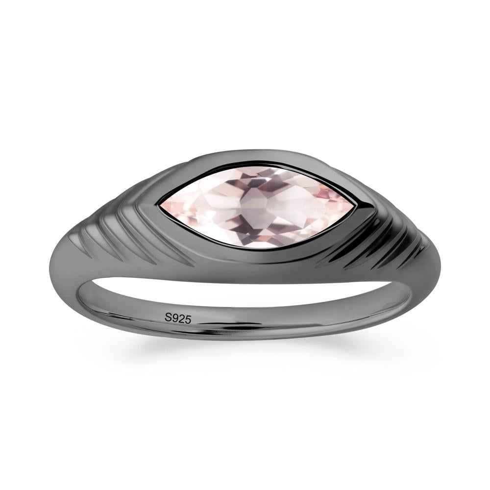 Evil Eye Inspired Morganite Ring - LUO Jewelry #metal_black finish sterling silver