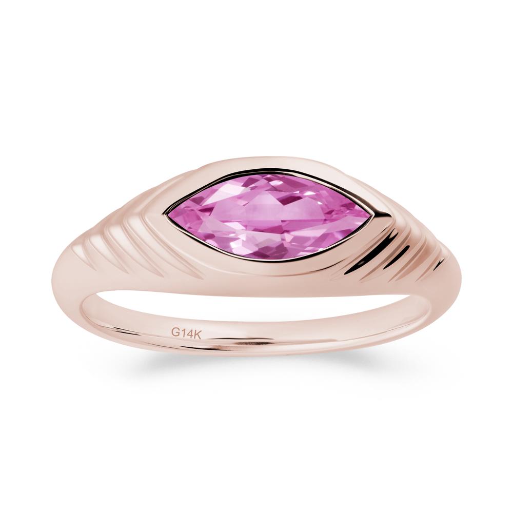 Marquise Pink Sapphire Statement Eye Ring - LUO Jewelry #metal_14k rose gold