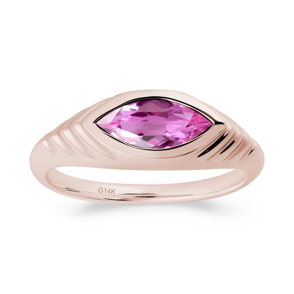 Marquise Pink Sapphire Statement Eye Ring - LUO Jewelry #metal_14k rose gold
