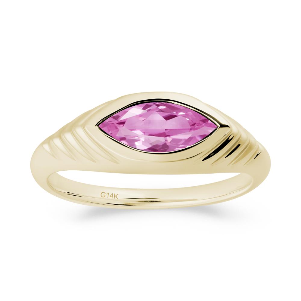 Marquise Pink Sapphire Statement Eye Ring - LUO Jewelry #metal_14k yellow gold