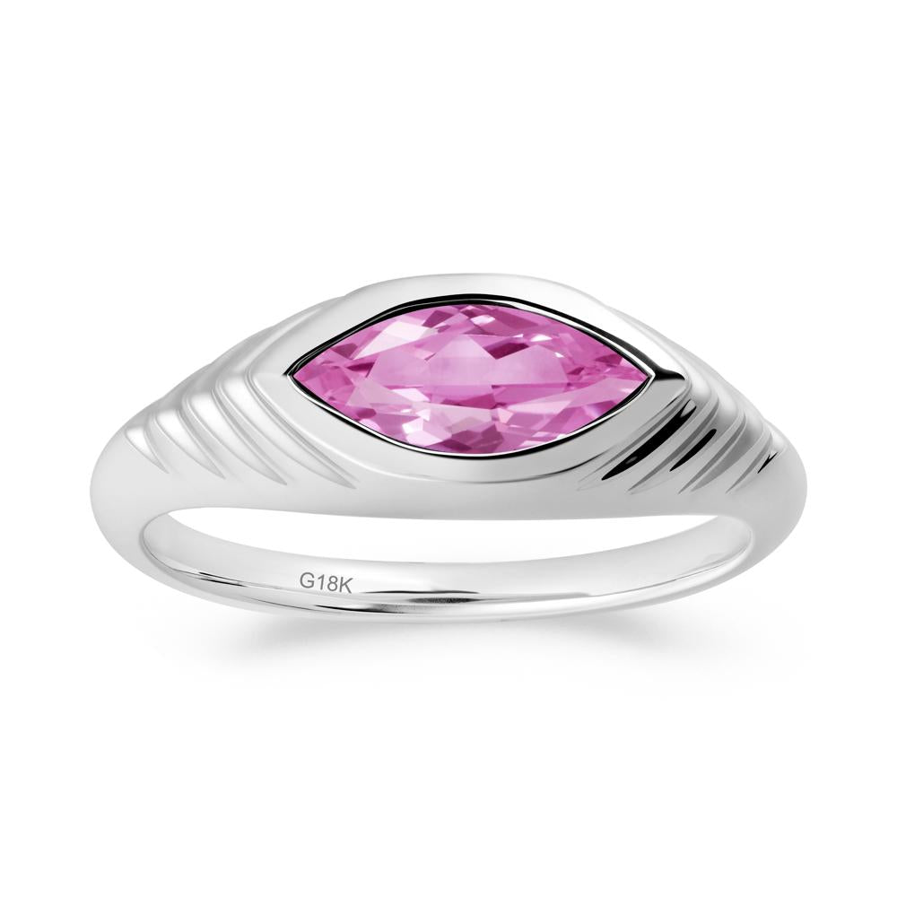Marquise Pink Sapphire Statement Eye Ring - LUO Jewelry #metal_18k white gold